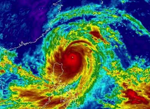 Một cơn bão đang hoành hành tại Thái Bình Dương (ảnh chụp từ vệ tinh)